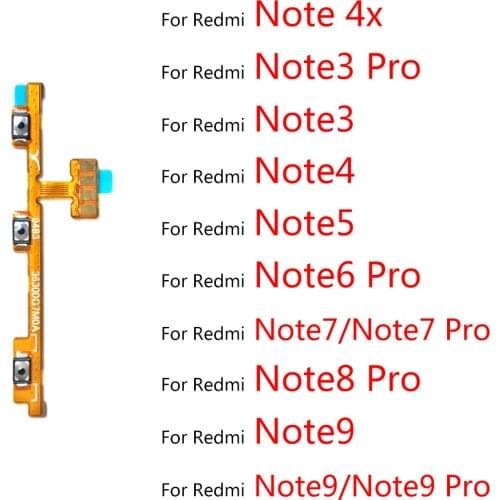 20Pcs/Lot, Volume Button Power Switch On Off Button Flex Cable For Redmi Note 3 4 4X 5 5A 6 7 8 8T 9 9s 9T 10 K20 K30 Pro