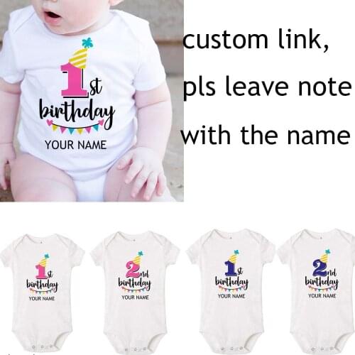 Personalized My First Birthday Letter Print Girls Boys Clothes Baby Boy Birthday Party Clothes 0-24M Customize Add Name