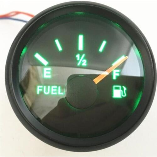 1pc 52mm Cars Fuel Gauges Modification 0-190ohm Green Backlight Motorcycle Fuel Level Meters 240-33ohm 9-32vdc Black Devices