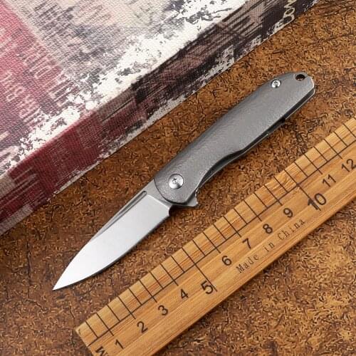 Pocket Mini 14C28N Blade Titanium Alloy Handle Pocket Folding Knife Survival Outdoor Camping Tactics Hunting Self-defense Tool