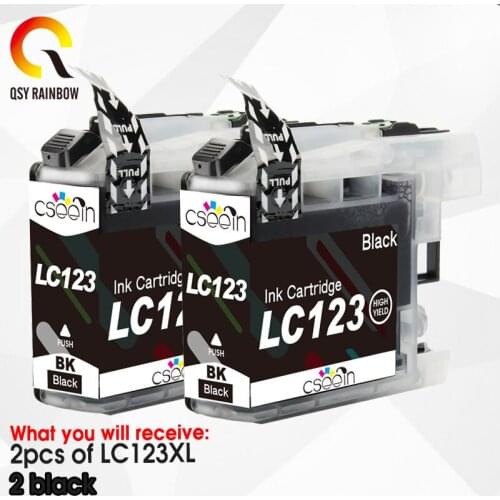 2BK With Chip LC123 LC125 LC127 cartridge Compatible For Brother DCP-J552DW/DCP-J752DW/MFC-J470DW/MFC-J650DW Inkjet Printer