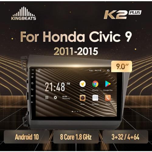 KingBeats Android 10 Octa-Core head unit HU 4G in Dash Car Radio Multimedia Video Player Navigation GPS For Honda Civic 9 FB FK FD 2011 - 2015 no dvd 2 din Double Din Android Car Stereo 2din