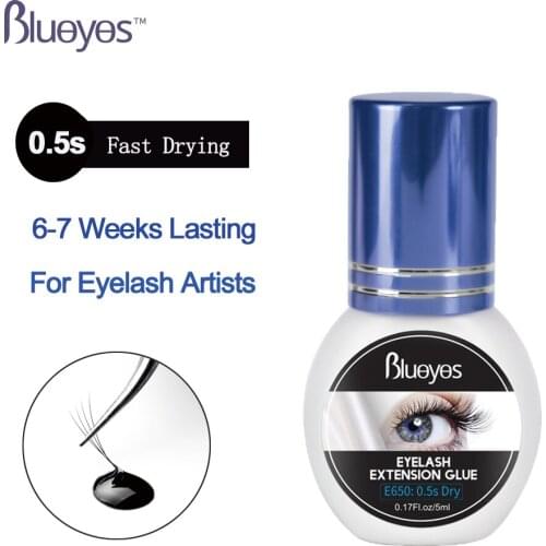 Eyelash Extension Glue For False Lashes 0.5 Second Fast Drying Long Lasting No Irritant Professional Black Eyelashes Adhesive