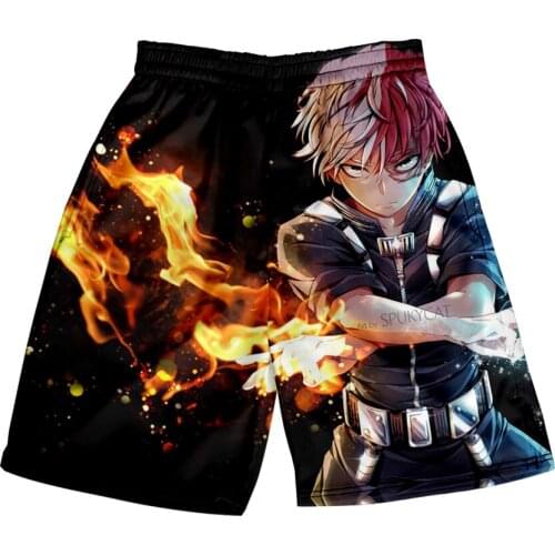 My Hero Academia Shoto Todoroki 3D Print Summer Holiday Women/Men Elastic Waist Japan Streetwear Shorts Streetwear Beach Shorts