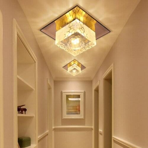 Minimalist 5W D18CM Square LED Crystal Light Chandelier Lighting led aisle lights home balcony dining room lighting