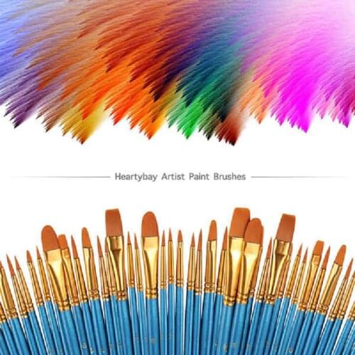 20 pcs Paint Brush Set by Nylon Hair Brushes for Acrylic Oil Watercolor Painting Artist Professional Painting Kits