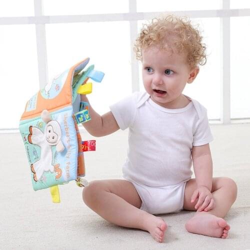 Animal Style Newborn Baby Cloth Books Learning Educational Toys Infant Children Fabric Clothing Book Touch Ringing Cognition Toy