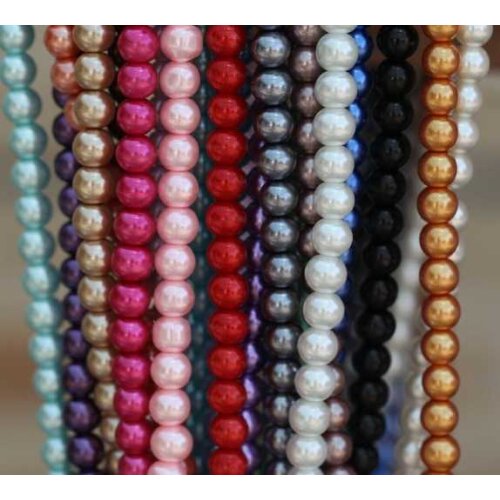 OMH wholesale free ship 4mm 6mm 8mm 10mm 12mm 14mm 50pcs White Black round glass spacer pearl beads Many colors to pick
