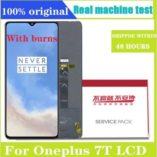 Original 6.55" Display With burns Replacement For OnePlus 7T AMOLED LCD Touch Screen Digitizer Assembly for 1+ 7T Display Screen