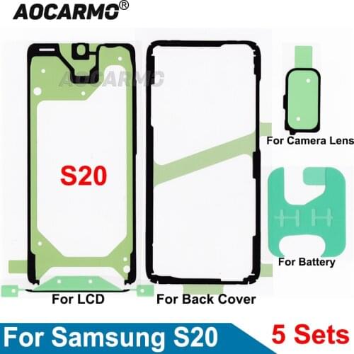 Aocarmo 5Pcs/Lot For Samsung Galaxy S20 LCD Screen Tape Back Battery Sticker Cover Frame Camera Lens Waterproof Adhesive Glue