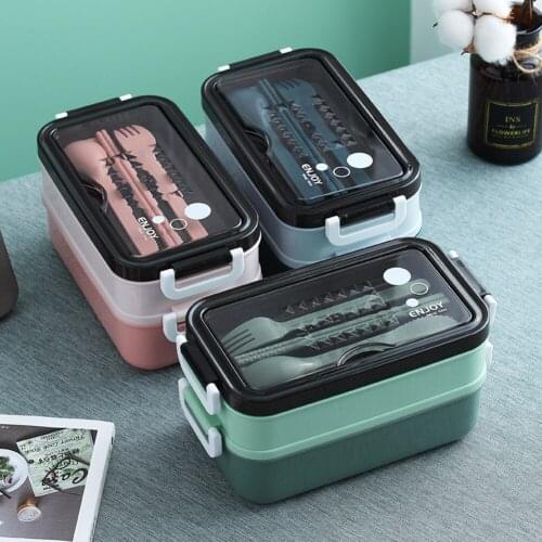 Portable Lunch Box Student School Separate Bento Box Tableware Microwave Oven Heating Food Container Breakfast Storage
