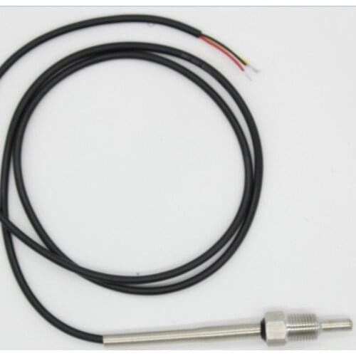 PT1000 Housing Platinum Resistance Temperature Sensor G1/4 Thread Probe OD= 6mm 1m PVC 3-core Wire Stainless Steel L30-300mm