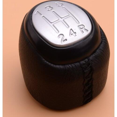 Silver Top Cover 5 Speed Manual Gear Stick Shift Knob Shifter Head Fit For SAAB 9-3 2003-2012