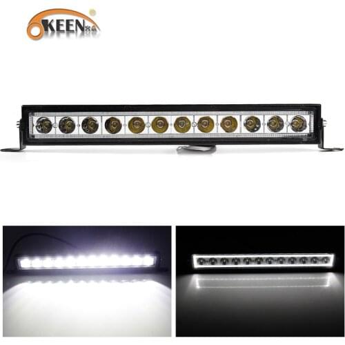OKEEN Car LED Bar for Offroad Car 4WD Truck Tractor Boat Trailer 4x4 SUV ATV 12V 24V Spot Flood LED Light Bar 24W LED Work Light