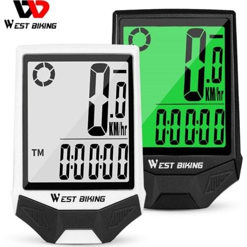 WEST BIKING Waterproof Wireless Bicycle Computer MTB Road Bike Stopwatch Speedometer Large Digital Backlight Cycling Odometer