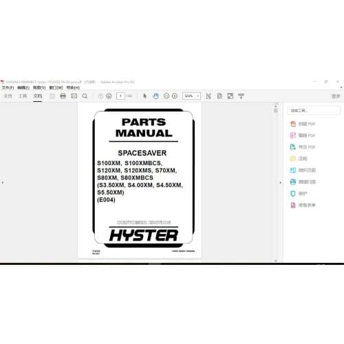 Hyster Forklift Spare Parts and Service Manuals PDF Full Set Manual DVD for old models