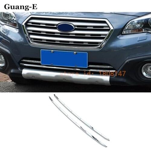 Car Cover Protection Detector ABS Chrome Trims Front Bottom Grid Grill Grille 2pcs For Subaru Outback 2015 2016 2017 2018