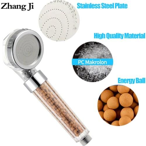 Zhang Ji 210x63mm Anion Filter SPA Shower Head Water Saving Quality High Pressure Water Sprayer Rainfall Showerhead 2 Colors