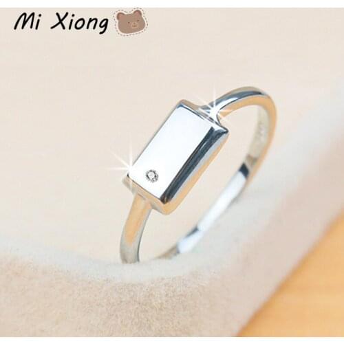 Mi Xiong sterling silver 925 ring for women retro rectangular light luxury elegant fresh cute classic holiday gift brand jewelry
