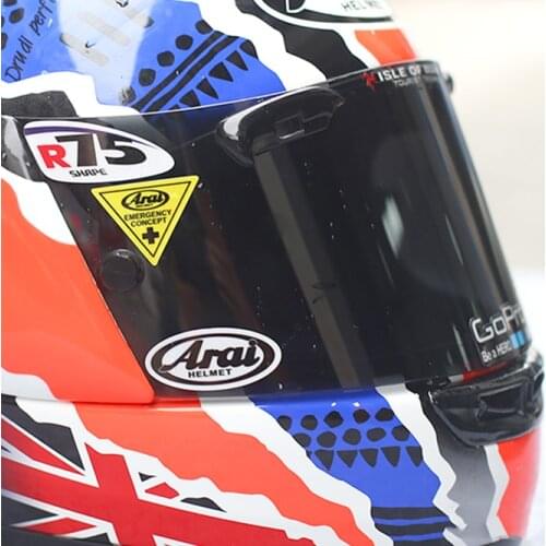 1 Set Car Styling Stickers Motorcycle GP Rider TT R75 Shape Emergency Helmet Visor Lens Decals