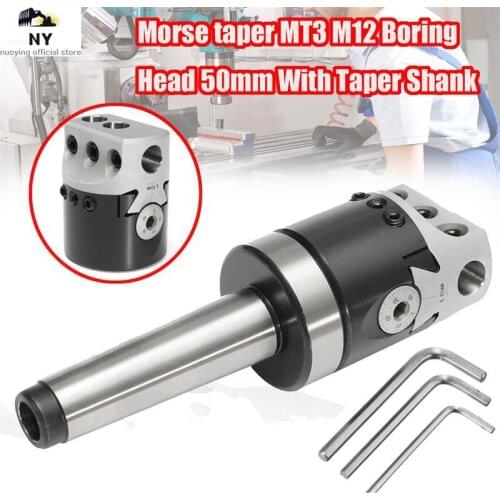1 Set 50Mm Mt3-M12 Universal Usage Boring Head With Morse Taper Shank For Lathe Milling Tool