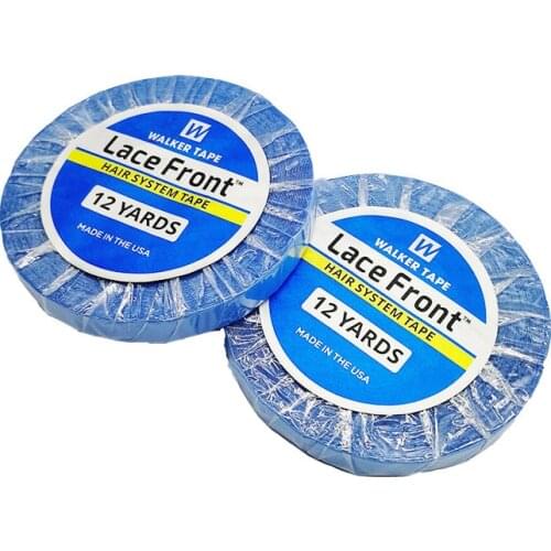 1Roll 12 Yards Strong Lace Front Walker Tape Blue Color Hair Extension Double Walker Tape For Wig Toupee Hair System Tape