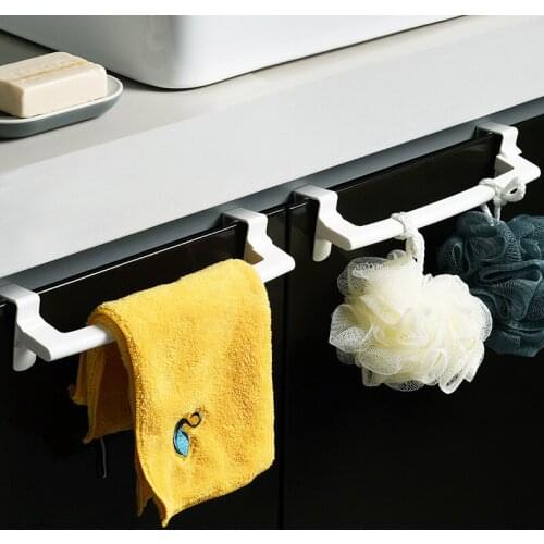1pcs No Trace Towel Rack Bathroom Towel Holder Stand Kitchen Cabinet Door Hanging Organizer Shelf Kitchen Accessories
