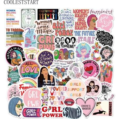 10/50Pcs/pack Cartoon Feminism For Snowboard Laptop Luggage Fridge Decal Home Decor Horror Stickers PVC waterpoof Not repeating