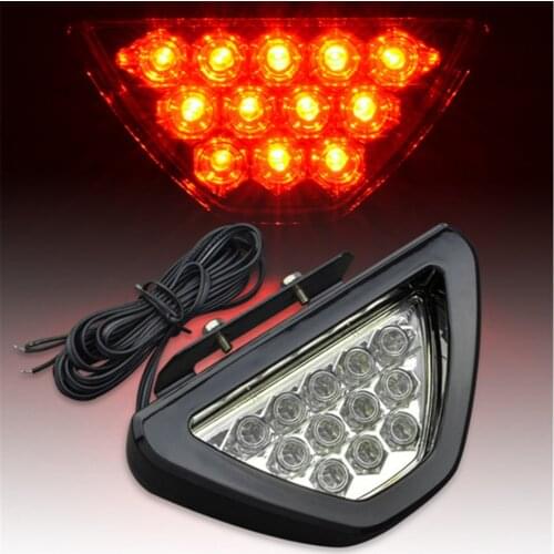 2Pcs Car Motorcycle LED Triangle High Brake Lamp Rear Fog Light Red Rear Tail Lights Auto Steering Flashing Warning Lights 2021