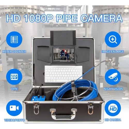 25mm Lens 20/30/50M 9 Inch high-definition pipe endoscope camera DVR wireless remote control operation cable pipe inspection