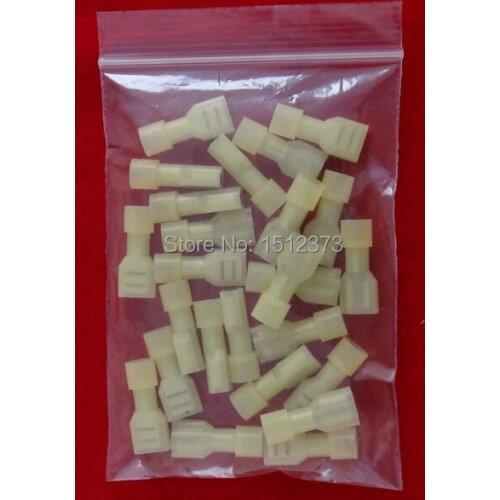 25piece/bag Double Crimp Nylon Full-insulating Female terminl 12-10AWG(4-6square meter) FDFNY5-250 yellow color