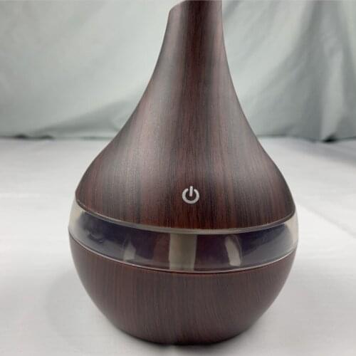 300ML USB humidifier Electric oil Aromatherapy wood grain Ultrasonic air diffuser with 7 colors lights for home office Car