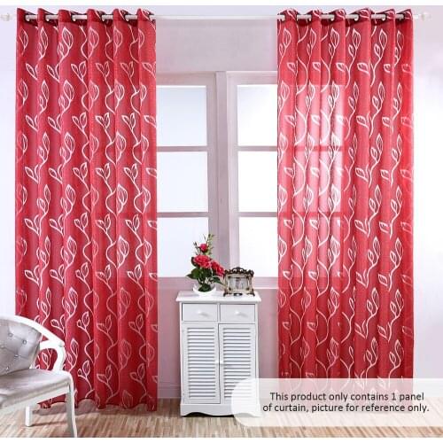 39 * 98 inches Polyester Semi-Blackout Grommet Top Window Curtain Panel Living Room Bedroom Hotel Voile Curtain Drape