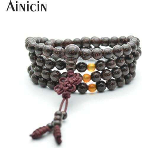 5pcs Ancient Red Color Tibetan of Buddhism 108 Bead Prayer Mala Bodhi Bracelets For Man and Women Jewelry