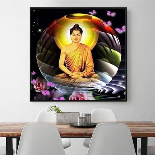 5d Rhinestone Diy Diamond Painting Mosaic Buddha Cross Stitch Full Square Round Drill Kit Pictures Rhinestone EmbroideryZP-2715