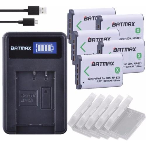 5x NP-BX1 NP BX1 NPBX1 Batteries+ LCD USB Charger for Sony DSC RX1 RX100 AS100V M3 M2 HX300 HX400 HX50 HX60 GWP88 AS15 WX350