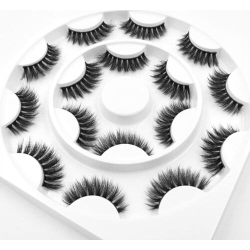 8/9/10/20 Pairs 3D Faux Mink Lashes Fluffy Soft Wispy Volume Natural long False Eyelashes Eye Lashes Reusable Eyelashs Makeup