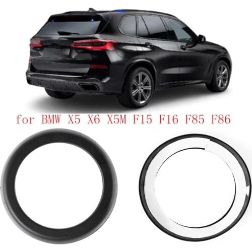 Car Rear Badge Ring Logo Frame Cover Trim For BMW X5 X6 X5M F15 F16 F85 F86 Matte Black Car Accessories