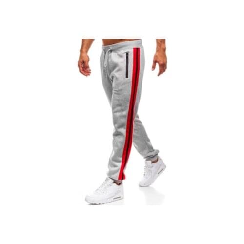 Men Casual Sport Pants Side Striped Loose Sweatpants Elastic Waist Simple Tracksuit Bottom Male Running Fitness Trousers