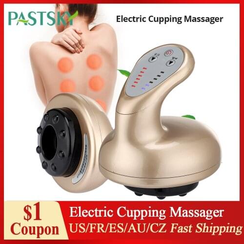 Electric Cupping Guasha Full Body Massager EMS Stimulation Weight Loss Slim Heating Suction Cup Chinese Therapy Stress Relief