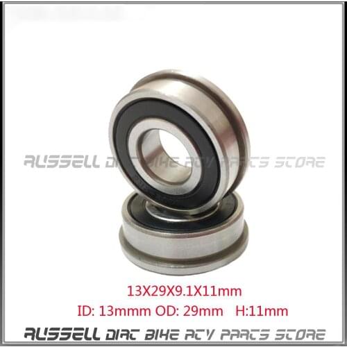 Flange Bearing F6200 RS Inner Diameter 13mm Outer Diameter 29mm Thickness 9.1mm Inner Ring Thickness 11mm