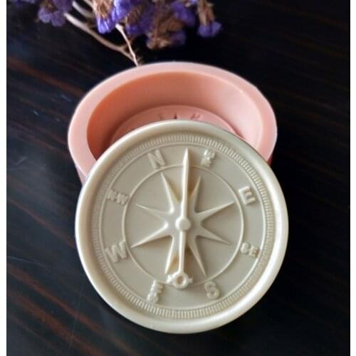 Fondant Mould Compass Soap Molds Gypsum Chocolate Candle Mold Silicone Mold Box and Needle Clay Resin QT0196 PRZY Silicone
