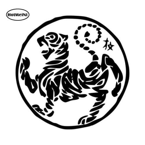 HotMeiNi Shotokan Tiger Karate-do Logo Vinyl Decals Car Sticker For Truck Window Bumper Laptop Waterproof Black Silver 13*13cm