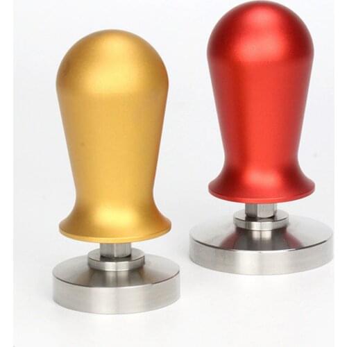 49/51/53/58mm 30 Pound Calibrated Pressure Tamper Coffee Espresso Elastic Powder Compactor Stainless Steel Coffee Powder Hammer