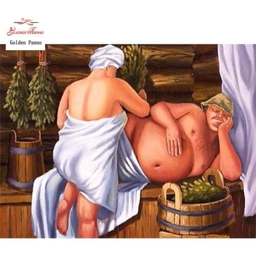 GOLDEN PANNO Diamond Painting Full Square 5D Diy Daimond Embroidery Diamant Mosaic Sale rhinestones pictures "Couple Bathe"