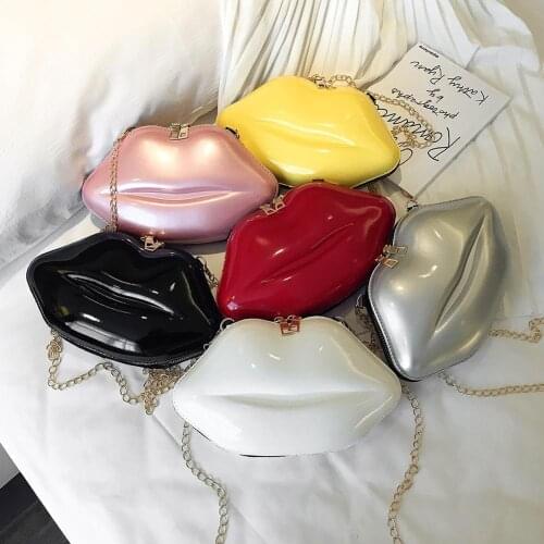 Lip Shape Clutch Fashion PVC Messenger Bag Mini Trendy All-match Womens Bag New Luxury Designer Zipper Womens Shoulder Bag New