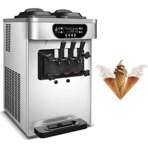 Commercial Desktop Soft Ice Cream Machine Stainless Steel Ice Cream Makers Machine 2100W