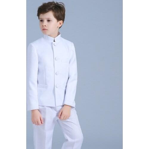 Kids Jacket+Pants 2Pcs Clothing Set Gentleman Childrens Day Graduation Chorus Boys Wedding Suit Chinese Party Dress Costume