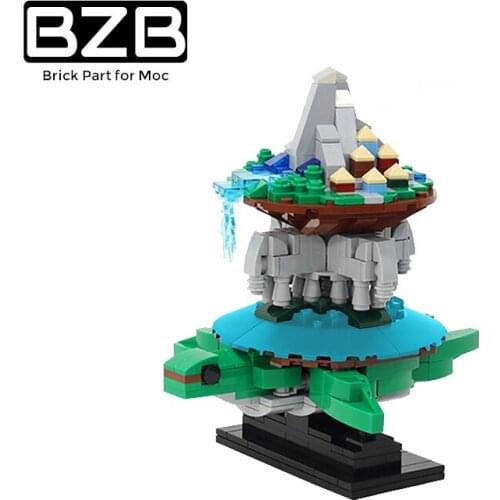 BZB MOC Marine Animal World Turtle-tower Building Block Creative Model Kids Toys Boys DIY Brick Parts Best Birthday Gifts