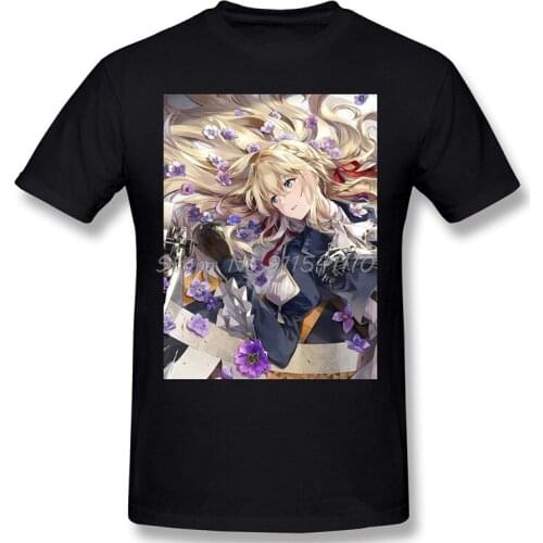 Cool T-Shirt Men Birthday Gifts Tees O Neck 100% Cotton Violet Evergarden Gilbert Claudia Hodgins Anime Clothes Humor TShirt